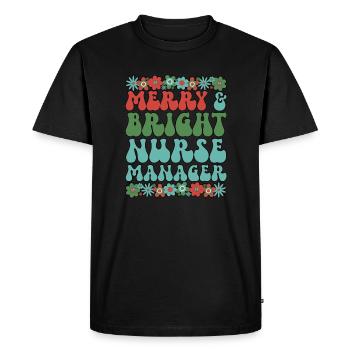 Infirmière gestionnaire Noël Infirmière gestionnaire Cadeaux de Noël - T-shirt Premium bio Homme - noir - Devant - Nico (187cm)