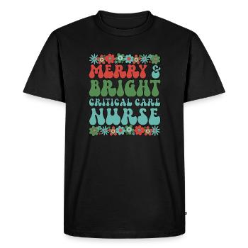 Infirmière en soins intensifs Noël Soins intensifs Noël - T-shirt Premium bio Homme - noir - Devant - Nico (187cm)