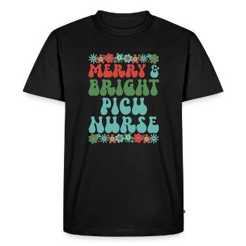 Infirmière de l’USIP Noël Infirmières en soins intensifs pédiatriques Noël Noël - T-shirt Premium bio Homme - noir - Devant - Nico (187cm)