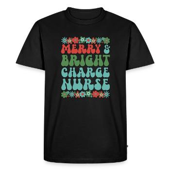 Charge Nurse Christmas Charge Nursing Xmas Gifts - Men's Premium Organic T-Shirt - black - Front - Nico (187cm)