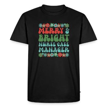 RN Case Manager Christmas Nurse Case Manager Xmas - Men's Premium Organic T-Shirt - black - Front - Nico (187cm)