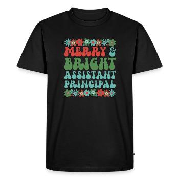Assistant Principal Christmas School Crew Xmas - Men's Premium Organic T-Shirt - black - Front - Nico (187cm)