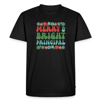 School Principal Christmas Principal Crew Xmas - Men's Premium Organic T-Shirt - black - Front - Nico (187cm)