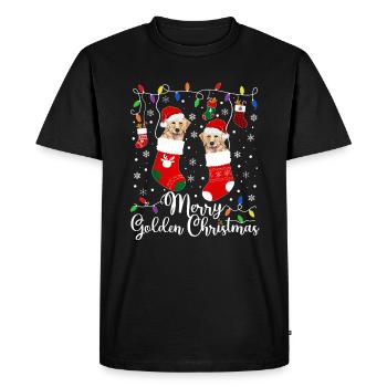 Golden Retriever Noël Golden Dog Cadeau - T-shirt Premium bio Homme - noir - Devant - Nico (187cm)