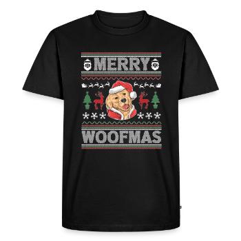 Golden Retriever Noël moche Golden Dog Noël - T-shirt Premium bio Homme - noir - Devant - Nico (187cm)