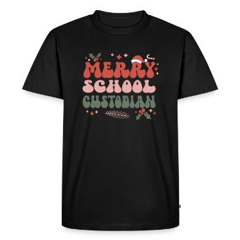 Gardien d’école Concierge de Noël Concierge de Noël - T-shirt Premium bio Homme - noir - Devant - Nico (187cm)