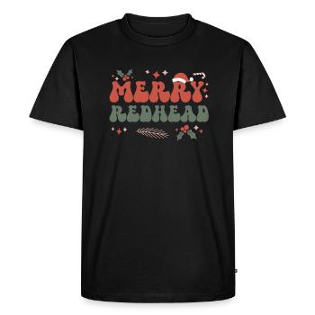 Redhead Gingembre Noël Red-Haired Redhead Noël - T-shirt Premium bio Homme - noir - Devant - Nico (187cm)