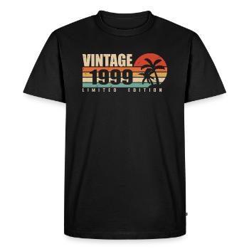 1999 Année d’anniversaire millésime original 1999 - T-shirt Premium bio Homme - noir - Devant - Nico (187cm)