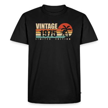 1975 Année D’anniversaire Millésime Original 1975 - T-shirt Premium bio Homme - noir - Devant - Nico (187cm)