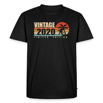 2020 Année d’anniversaire millésime original 2020 - T-shirt Premium bio Homme - noir - Devant - Nico (187cm)