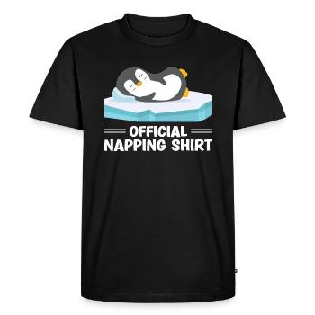 Sleeping Penguin Lover Cute Penguin Napping - Men's Premium Organic T-Shirt - black - Front - Nico (187cm)