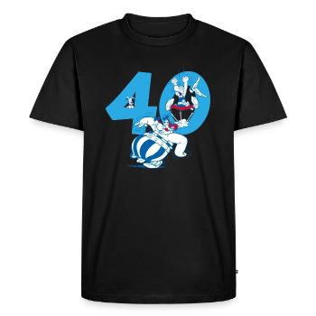 Asterix & Obelix 40th Birthday Design - Men's Premium Organic T-Shirt - black - Front - Nico (187cm)