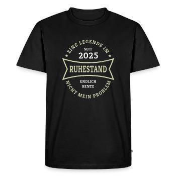 Retirement 2025 Finally Pension Gift for Pensioners - Men's Premium Organic T-Shirt - black - Front - Nico (187cm)