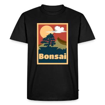 Bonsai Plant -Bonsai Tree Gardener Gift - Men's Premium Organic T-Shirt - black - Front - Nico (187cm)