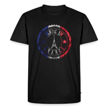 Paris France Tour Eiffel Cadeau Patriot - T-shirt Premium bio Homme - noir - Devant - Nico (187cm)