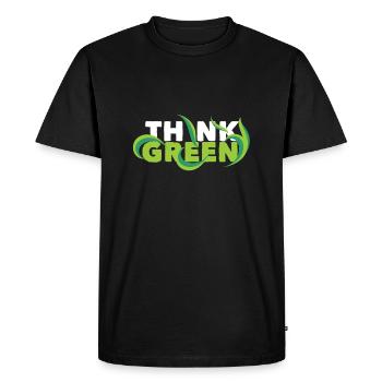 Think Green! Think Green Nature Healthy - Men's Premium Organic T-Shirt - black - Front - Nico (187cm)