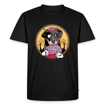 Cadeau chien Rottweiler Halloween zombie - T-shirt Premium bio Homme - noir - Devant - Nico (187cm)