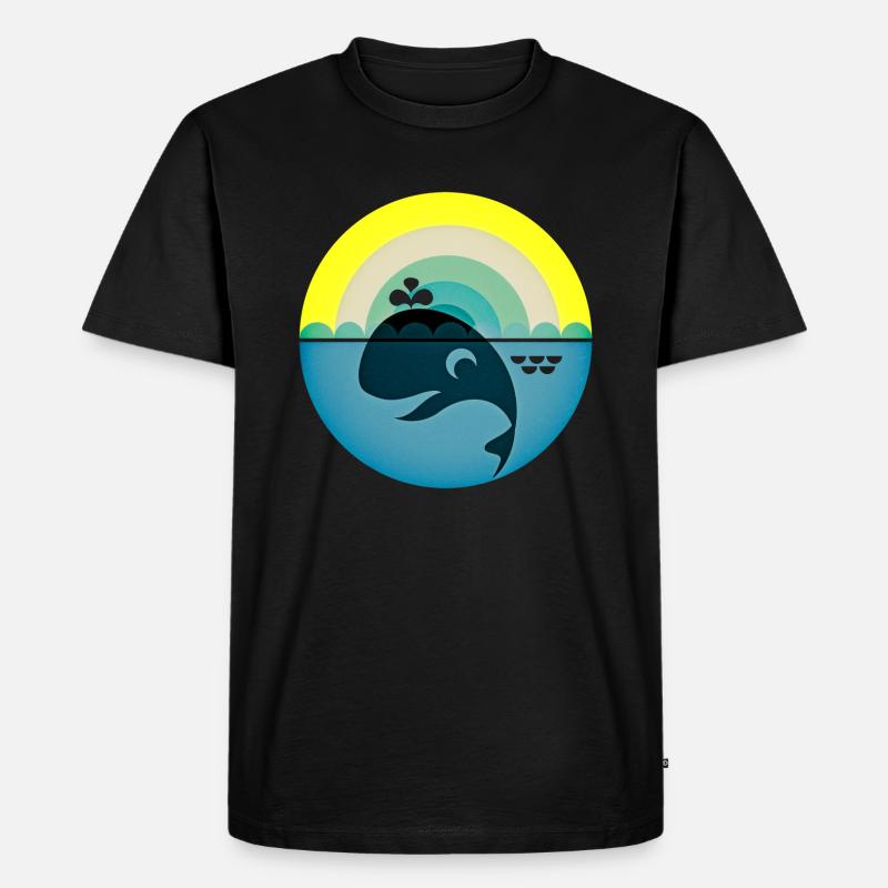 Wal - Männer Premium Bio T-Shirt - Schwarz