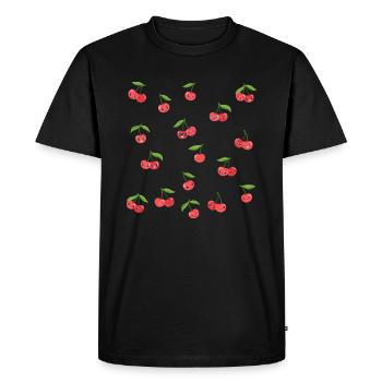 Cerise - T-shirt Premium bio Homme - noir - Devant - Nico (187cm)