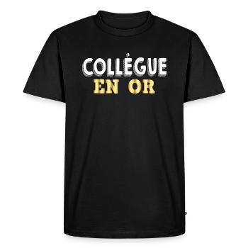 Collègue En Or Cadeau Drôle Collègue Qui Déchire - T-shirt Premium bio Homme - noir - Devant - Nico (187cm)