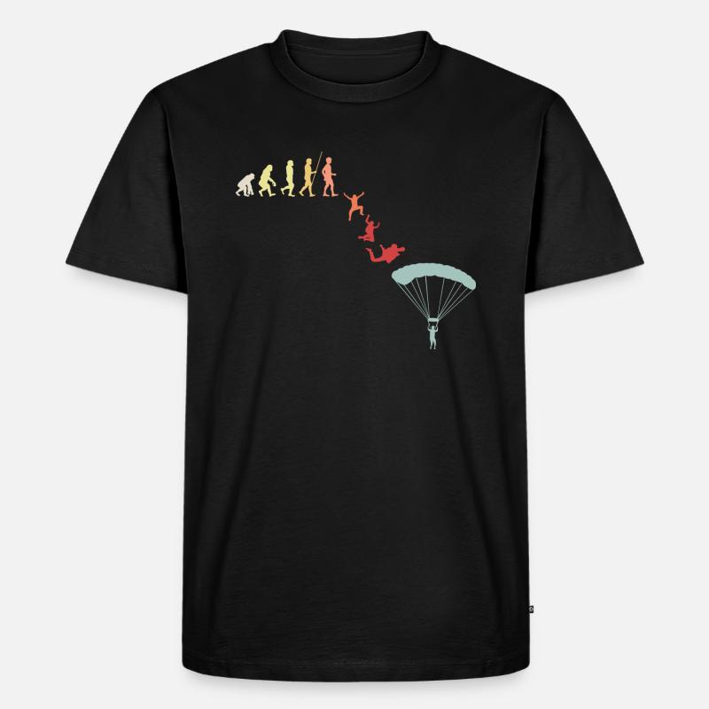 Parachutist Paraglider Evolution Retro - Men's Premium Organic T-Shirt - black