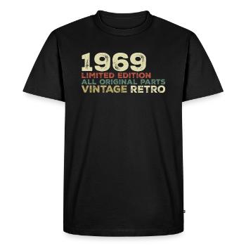 1969 né cadeau d’anniversaire vintage 1969 Retro - T-shirt Premium bio Homme - noir - Devant - Nico (187cm)