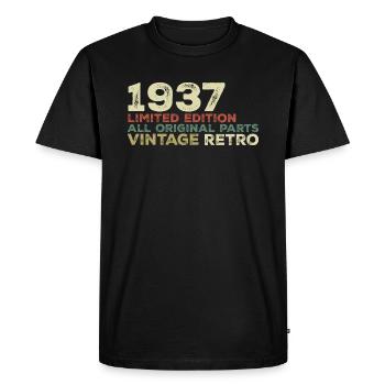 1937 né cadeau d’anniversaire vintage 1937 Retro - T-shirt Premium bio Homme - noir - Devant - Nico (187cm)