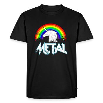 Metal Music Regenbogen Einhorn Festival Lustig - T-shirt Premium bio Homme - noir - Devant - Nico (187cm)