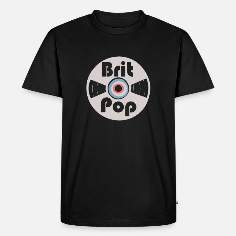 britpop - Männer Premium Bio T-Shirt - Schwarz