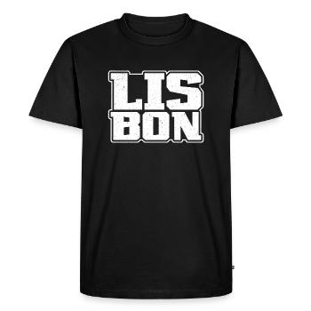 Lisbonne Portugais Souvenir Lisbonne Portugal - T-shirt Premium bio Homme - noir - Devant - Nico (187cm)