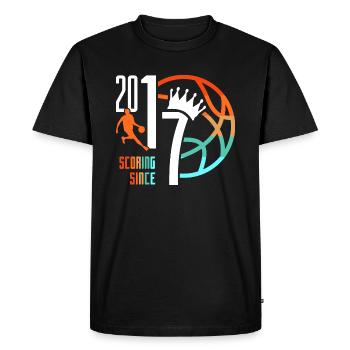 6th birthday basketball 6 years born in 2017 - Men's Premium Organic T-Shirt - black - Front - Nico (187cm)