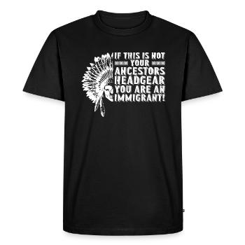 Fiers peuples autochtones Journée des Amérindiens - T-shirt Premium bio Homme - noir - Devant - Nico (187cm)