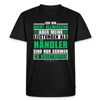 Unmatched performance as a trader - Men's Premium Organic T-Shirt - black - Front - Nico (187cm)