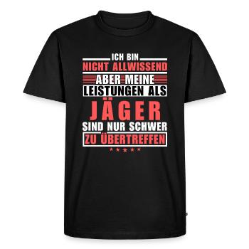 Unmatched performance as a hunter - Men's Premium Organic T-Shirt - black - Front - Nico (187cm)