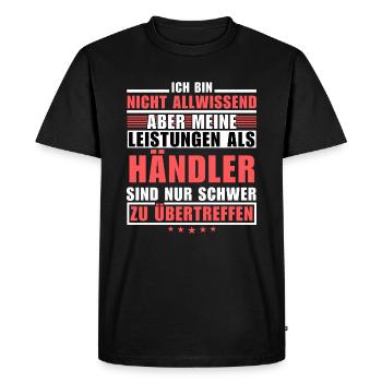 Unmatched performance as a trader - Men's Premium Organic T-Shirt - black - Front - Nico (187cm)