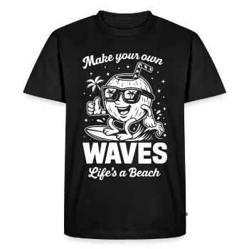 Surf avec lunettes de soleil - T-shirt Premium bio Homme - noir - Devant - Nico (187cm)