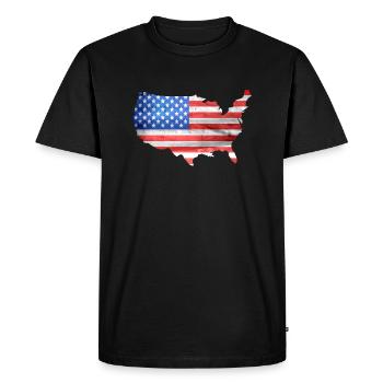 Cadeau drapeau USA - T-shirt Premium bio Homme - noir - Devant - Nico (187cm)