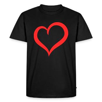 Coeur balancé en rouge - T-shirt Premium bio Homme - noir - Devant - Nico (187cm)