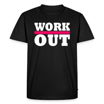 Faire des exercices - T-shirt Premium bio Homme - noir - Devant - Nico (187cm)