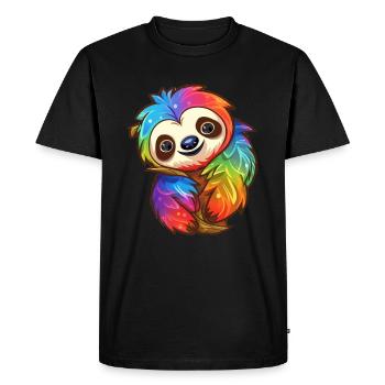 Paresseux mignon - T-shirt Premium bio Homme - noir - Devant - Nico (187cm)