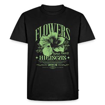 Fleur d’hibiscus Fleur d’hibiscus - T-shirt Premium bio Homme - noir - Devant - Nico (187cm)