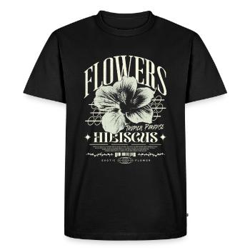 Fleur d’hibiscus Fleur d’hibiscus - T-shirt Premium bio Homme - noir - Devant - Nico (187cm)