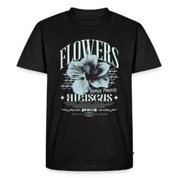 Fleur d’hibiscus Fleur d’hibiscus - T-shirt Premium bio Homme - noir - Devant - Nico (187cm)