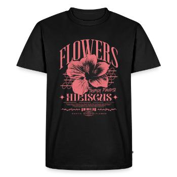 Fleur d’hibiscus Fleur d’hibiscus - T-shirt Premium bio Homme - noir - Devant - Nico (187cm)