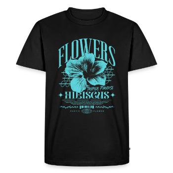 Fleur d’hibiscus Fleur d’hibiscus - T-shirt Premium bio Homme - noir - Devant - Nico (187cm)
