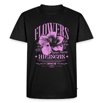 Fleur d’hibiscus Fleur d’hibiscus - T-shirt Premium bio Homme - noir - Devant - Nico (187cm)