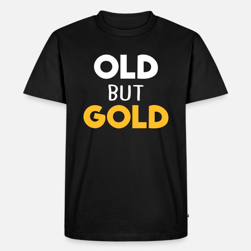 old but gold - Männer Premium Bio T-Shirt - Schwarz