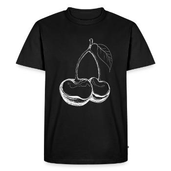 Cherries - Men's Premium Organic T-Shirt - black - Front - Nico (187cm)