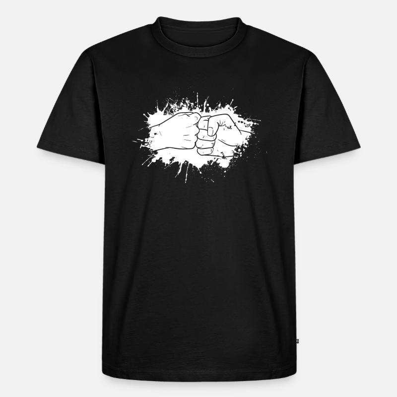 Fist Bump Splash - Männer Premium Bio T-Shirt - Schwarz