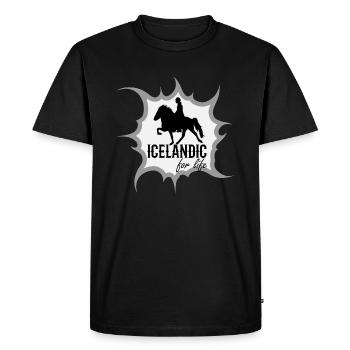 Icelandic for life Icelander Icelandic horse - Men's Premium Organic T-Shirt - black - Front - Nico (187cm)